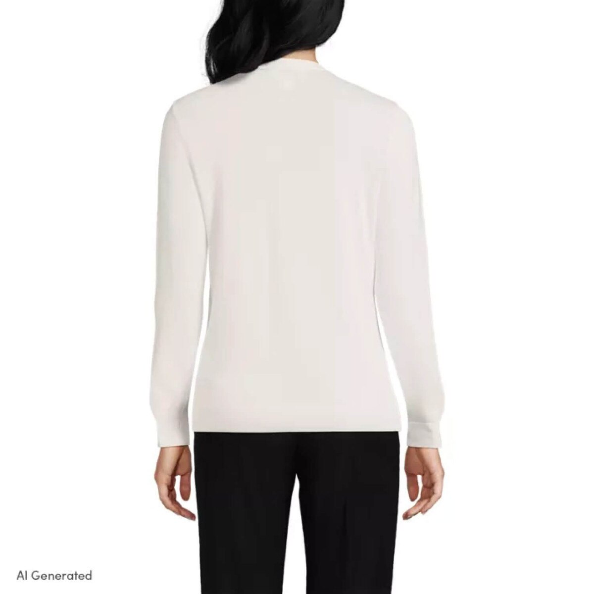 [16] Lands End Womens Cotton Modal V-neck Cardigan Sweater